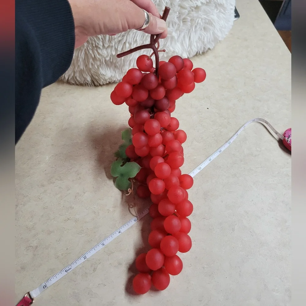 RARE Vintage red rubber grapes 14 in long rare find excellent condition